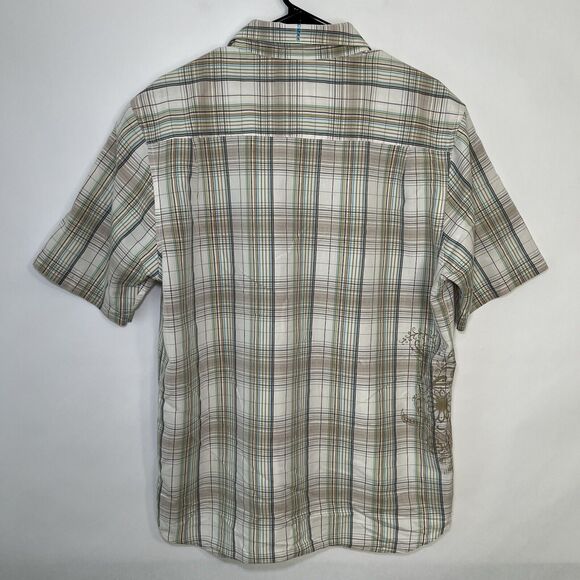 Quiksilver Short Sleeve Button Up Shirt Mens Size M Medium Plaid Multicolor EUC - Picture 9 of 11